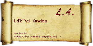 Lévi Andos névjegykártya